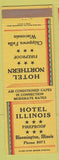 Matchbook Cover - Hotel Illinois Bloomington IL Chippewa Falls WI