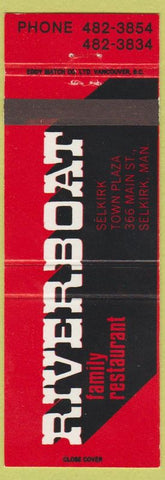 Matchbook Cover - Riverboat Family Restaurant Selkirk MB