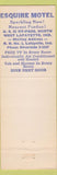 Matchbook Cover - Esquire Motel  West Lafayette IN