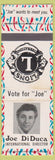 Matchbook Cover - Lions Club Election Joe DiDuca International Director WEAR