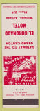 Matchbook Cover - El Coronado Motel Williams AZ low phone #