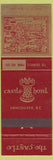 Matchbook Cover - Castle Hotel Vancouver BC