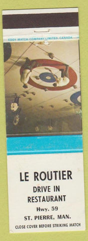 Matchbook Cover - Le Routier Drive In Restaurant ST Pierre MB curling