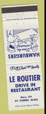 Matchbook Cover - Le Routier Drive In Restaurant ST Pierre MB white
