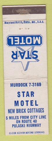 Matchbook Cover - Star Motel Baltimore MD WEAR