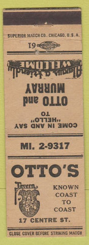 Matchbook Cover - Otto's Tavern Newark? NJ