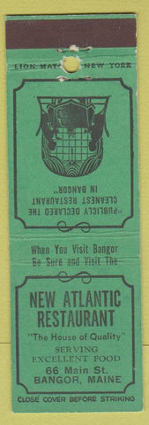 Matchbook Cover - New Atlantic Restaurant Bangor ME