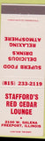 Matchbook Cover - Stafford's Red Cedar Lounge Freeport IL