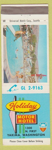 Matchbook Cover - Holiday Motor Hotel Yakima WA girlie