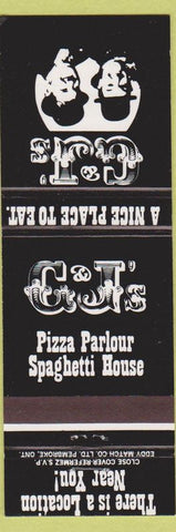 Matchbook Cover - C and J's Pizza Parlour Laurel and Hardy Canada