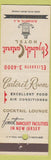 Matchbook Cover - Elizabeth Carteret Hotel Elizabeth NJ