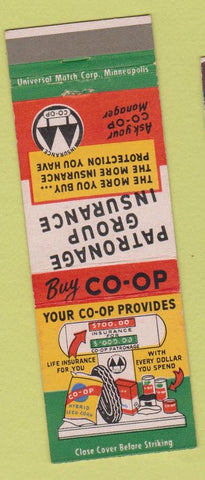 Matchbook Cover - COOP oil gas seed Insurance