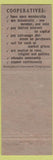 Matchbook Cover - COOP oil gas seed Insurance