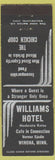 Matchbook Cover - Williams Hotel Winona MN