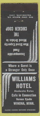 Matchbook Cover - Williams Hotel Winona MN