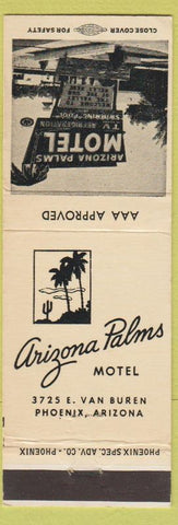 Matchbook Cover - Arizona Palms Motel Phoenix AZ WORN