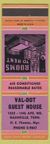 Matchbook Cover - Val Dot Guest House Nashville TN
