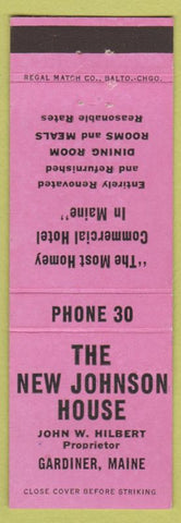 Matchbook Cover - New Johnson House Gardiner ME low phone #