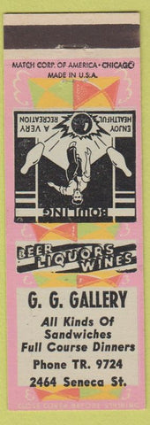 Matchbook Cover - GG Gallery Bowling Buffalo NY