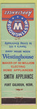 Matchbook Cover - Westinghouse Appliances Smith Fort Calhoun NE