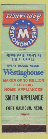Matchbook Cover - Westinghouse Appliances Smith Fort Calhoun NE