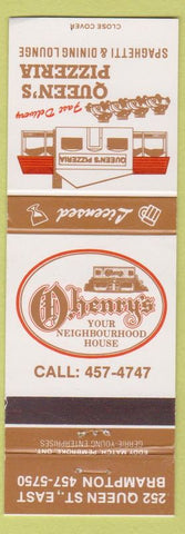 Matchbook Cover - Ohenry's Queen's Pizza Brampton ON