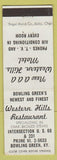 Matchbook Cover - Western Hills Restaurant Bowling Green KY