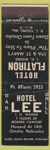 Matchbook Cover - Hotel Flatiron Hotel Lee Omaha NE