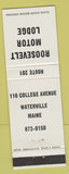 Matchbook Cover - Roosevelt Motor Lodge Waterville ME