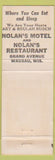 Matchbook Cover - Nolan's Motel Wausau WI WORN