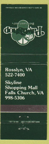Matchbook Cover - Pwanshop Restaurant Rosslyn Falls Church VA