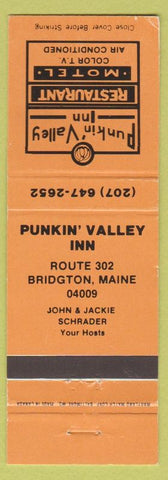 Matchbook Cover - Punkin Valley Inn Restaurant Motel Bridgeton ME
