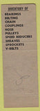 Matchbook Cover - Bickford and Francis Bearings Belts Chains Buffalo NY