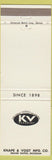 Matchbook Cover - Knape and Vogt Manufacturing Grand Rapids MI