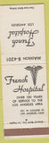 Matchbook Cover - French Hospital Los Angeles CA