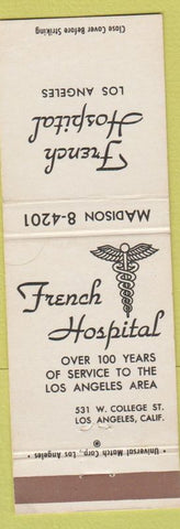 Matchbook Cover - French Hospital Los Angeles CA