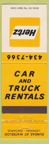 Matchbook Cover - Hertz Car Rentals London ON
