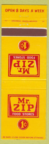 Matchbook Cover - Mr. Zip Food Stores
