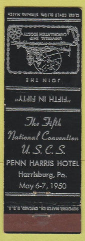 Matchbook Cover - Universal Ship Cancellation Society Harrisburg PA 1950