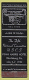 Matchbook Cover - Universal Ship Cancellation Society Harrisburg PA 1950 black