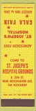 Matchbook Cover - Gala Fair St Josephs Hospital  New York City