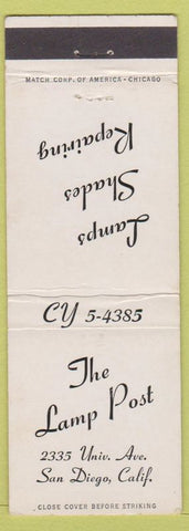 Matchbook Cover - The Lamp Post San Diego CA Shades