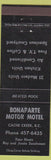 Matchbook Cover - Bonaparte Motor Hotel Cache Creek BC WEAR