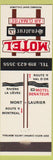 Matchbook Cover - Motel Senateur Mont Laurier QC