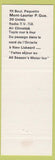 Matchbook Cover - Motel Senateur Mont Laurier QC