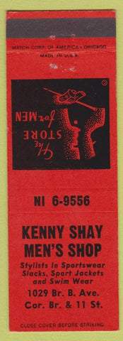 Matchbook Cover - Kenny Shay Men's Shop Clothes NO TOWN