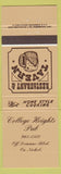 Matchbook Cover - College Heights Pub Prince George BC