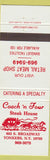 Matchbook Cover - Coach n Four Steak House Yonkers NY