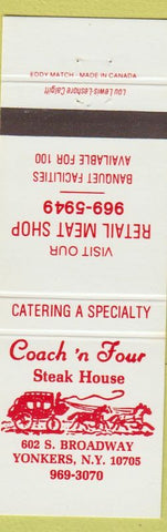 Matchbook Cover - Coach n Four Steak House Yonkers NY