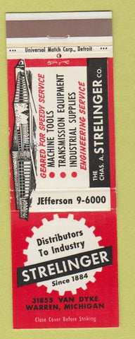 Matchbook Cover - Strelinger Machine Tools Warren MI